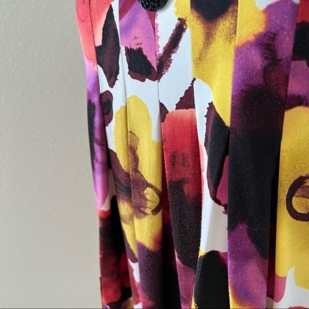 Dress Womens Small Multi-Colored Floral Print Pockets Stretch Sleeveless - Picture 11 of 15